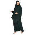 Two piece Jilbab abaya in Nida matt fabric- Bottle Green Two piece Jilbab abaya in Nida matt fabric- Bottle Green